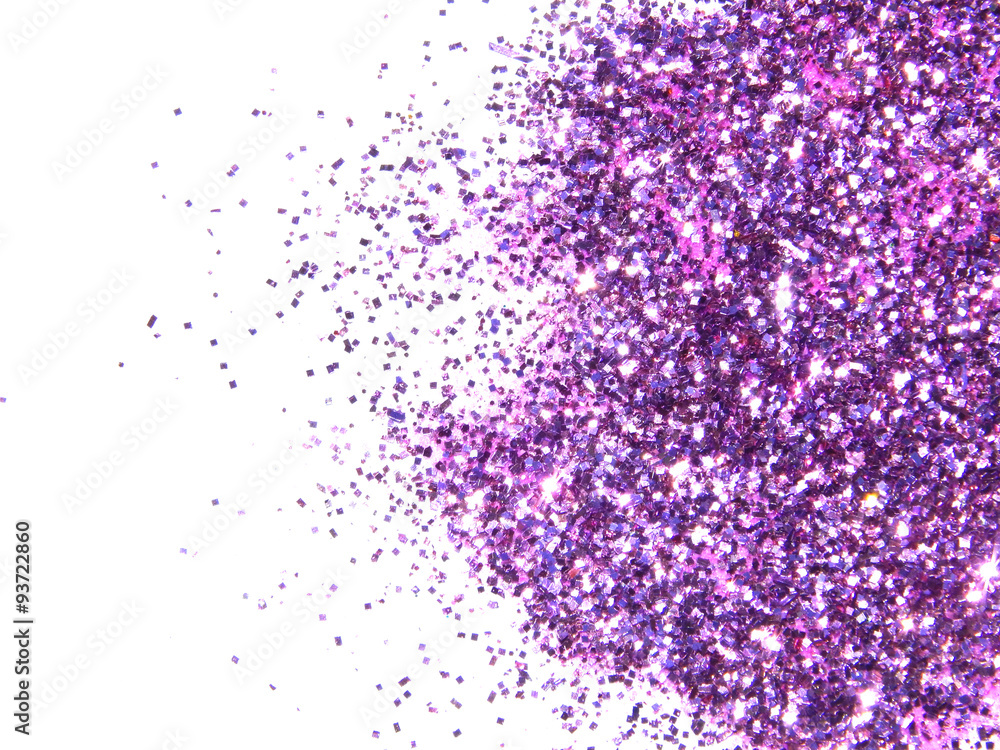 Fototapeta premium Purple glitter sparkle on white background