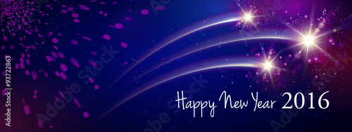 Feuerwerk Banner - Happy New Year 2016