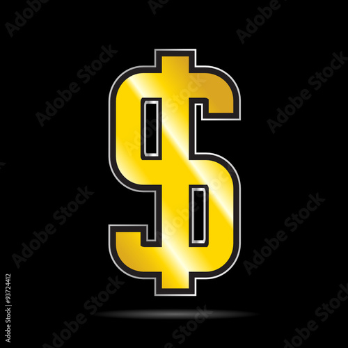 dollar gold icon vector