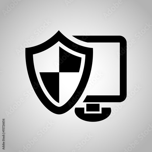 Computer under protection icon