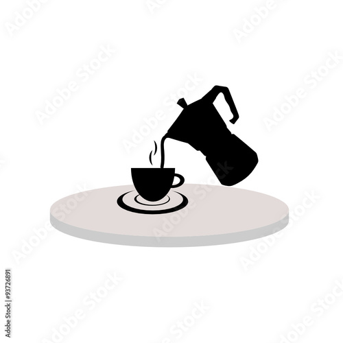 cup of hot tea black vector