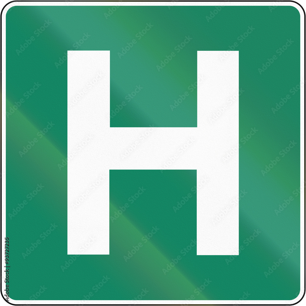 Fototapeta premium Guide sign in Quebec, Canada - Hospital