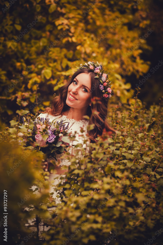 Beautiful bride with a bouquet Beautiful bride with a bouquet