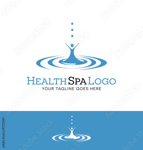 logo design for a spa or health related business. drop of water with abstract figure.