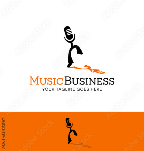 logo design for music or broadcasting related business. dancing microphone