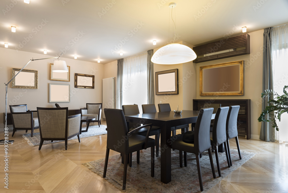 Specious apartment interior, dining area Specious apartment interior, dining area