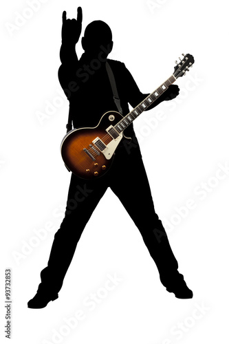 silhouette of a rock guitarist playing an electric guitar © RCH Photographic