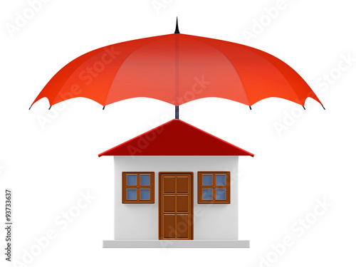 Protected House under Red Umbrella