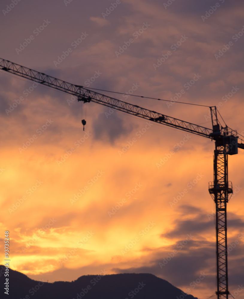 The Construction Crane On Sunset.