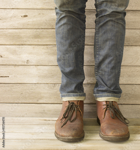 Vintage,Jeans and Leather shoes