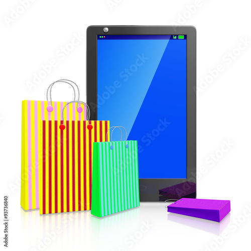 Touch Screen Smart phone With Shopping Bags