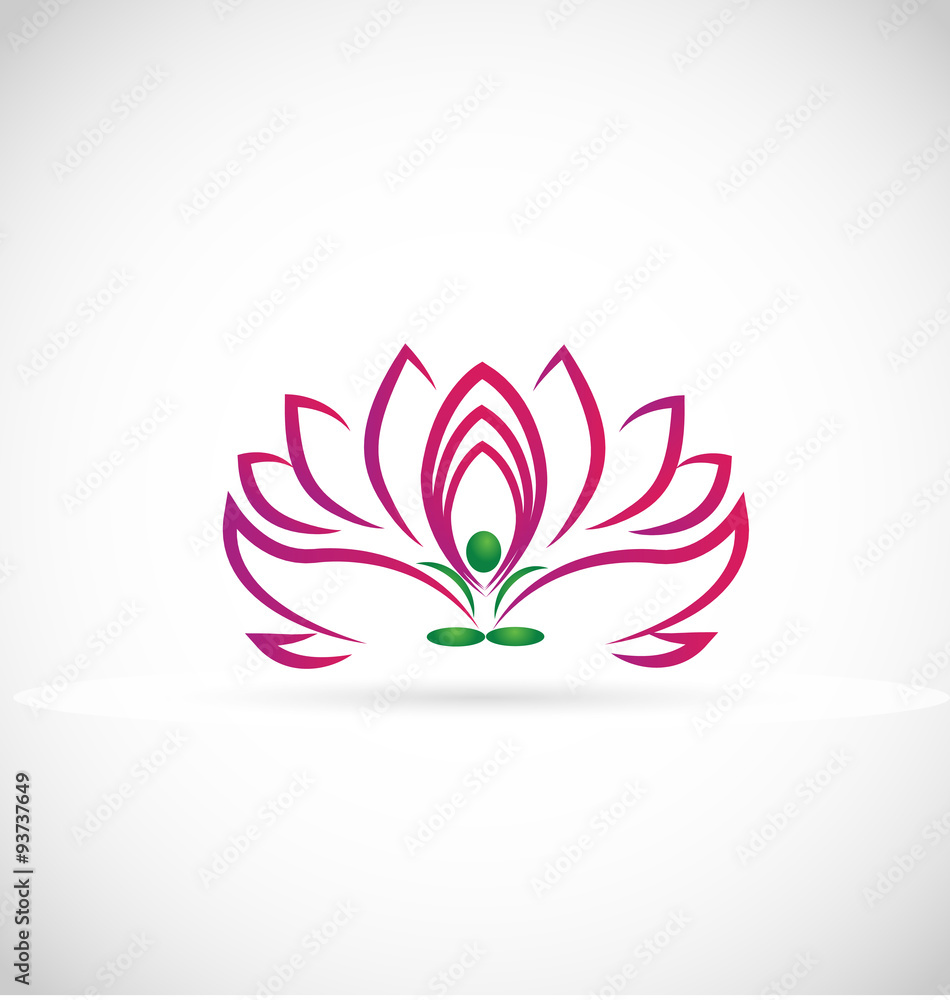 Logo pink -green yoga lotus flower Logo pink -green yoga lotus flower