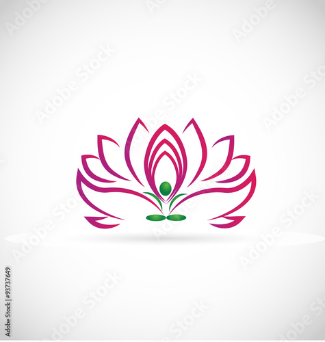 Logo pink -green yoga lotus flower