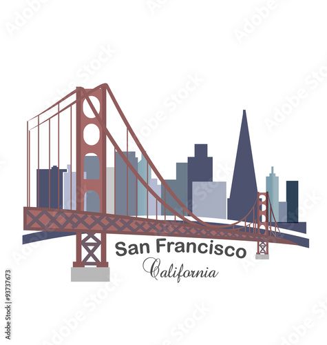 San Francisco California label logo icon sticker
