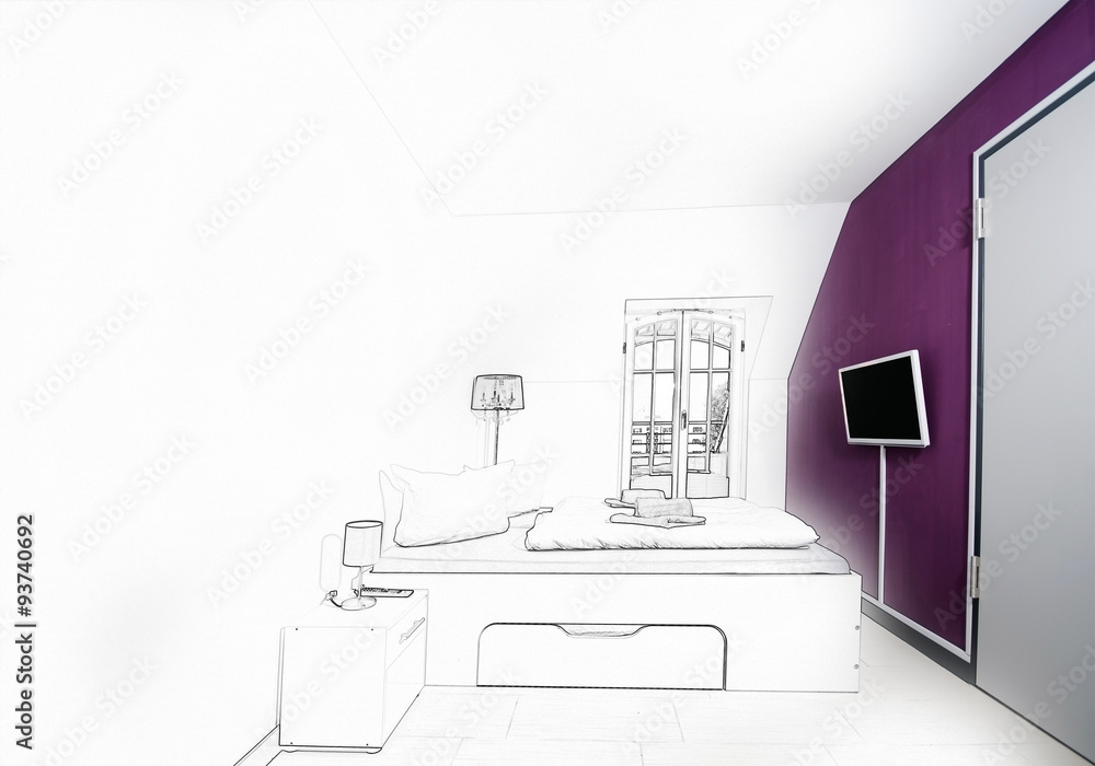 Schlafzimmer- Bauentwurf Schlafzimmer- Bauentwurf