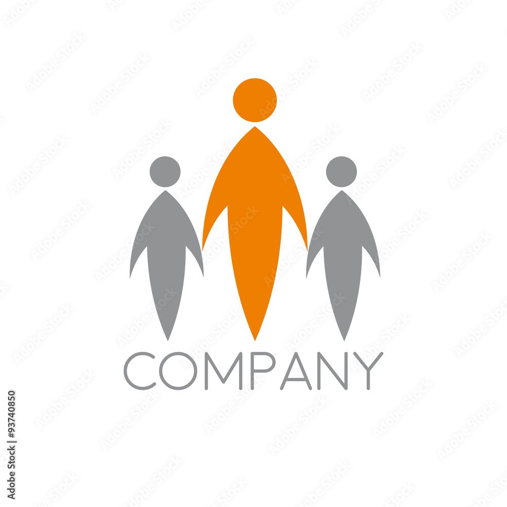 Vector concept of solidarity and childhood. A man with two chil Vector concept of solidarity and childhood. A man with two chil