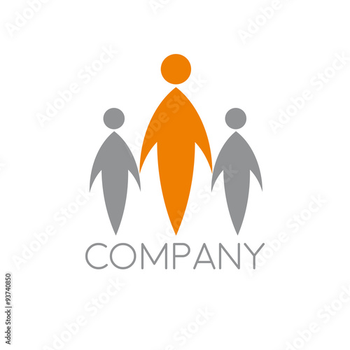 Vector concept of  solidarity and childhood. A man with two chil