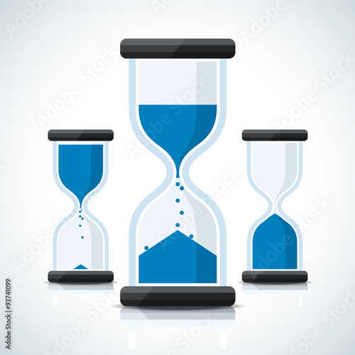 Blue business styled sand clock icons