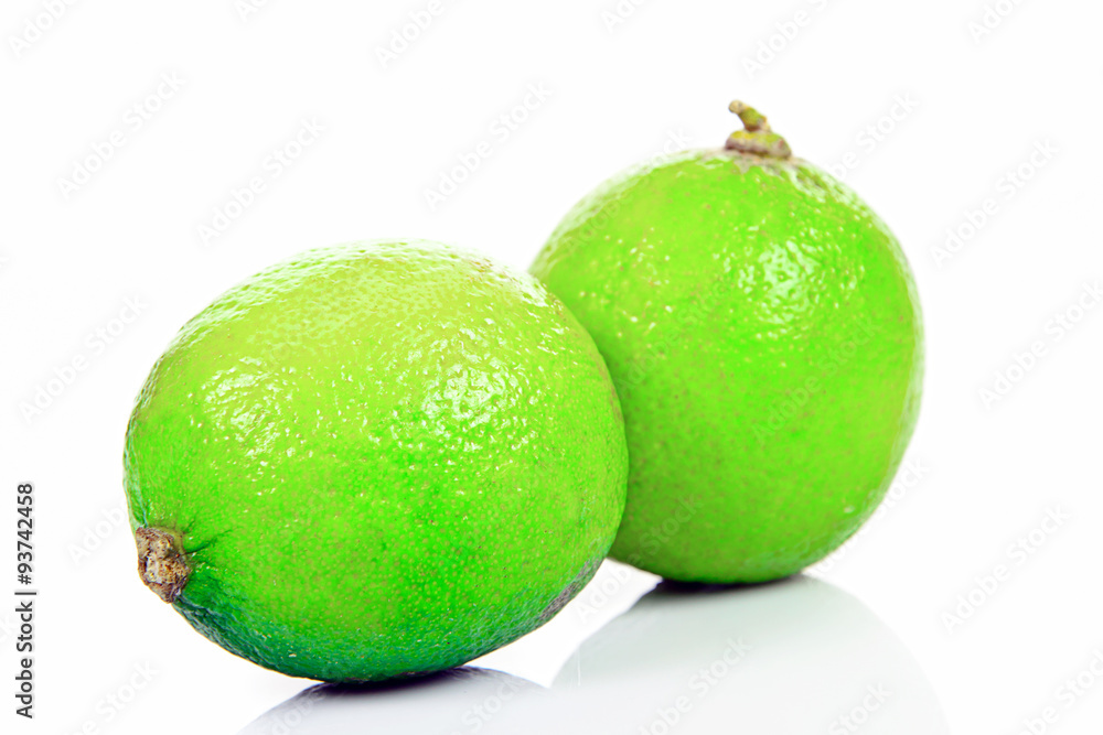 Fresh Green Lime on White Background Fresh Green Lime on White Background