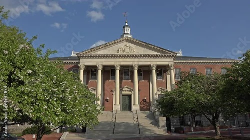 Annapolis Maryland State House historical building man walking 4K 059 photo