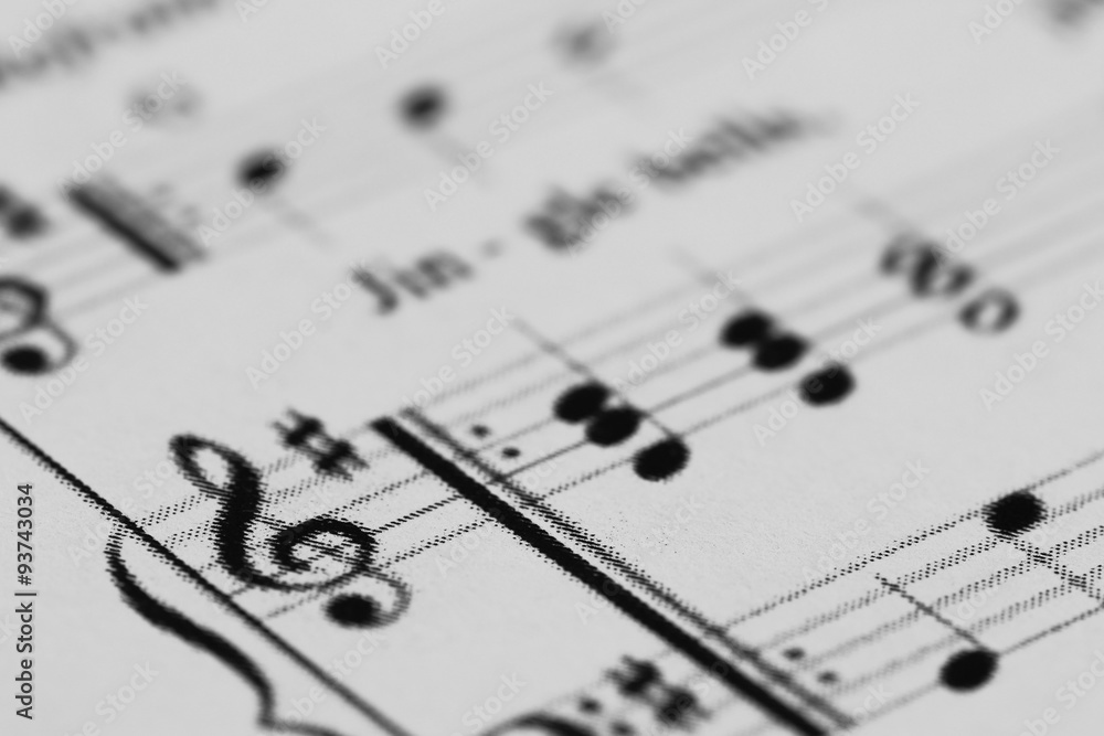 Sheet music with a number of accessories Sheet music with a number of accessories