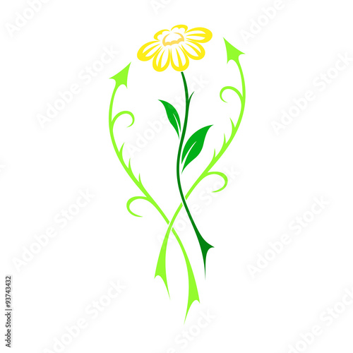 Beautiful flower vector in tattoo style illustration