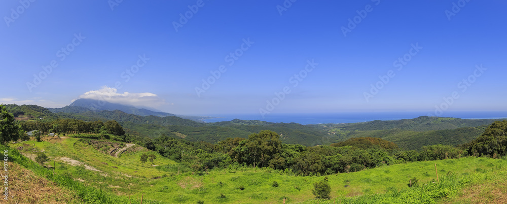 Panorama view of Taitung country side