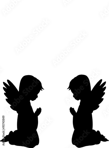Zwei Betende Engel Silhouette