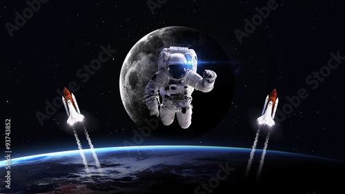 Fototapeta Naklejka Na Ścianę i Meble -  High resolution image of Space shuttle taking off on mission