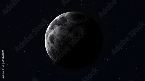 High resolution image of moon in space. Elements furnished by