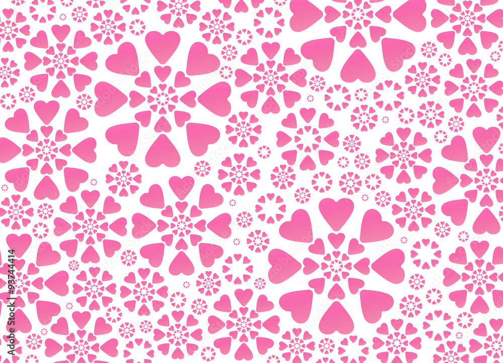 Plakat Flower heart shaped background for St. Valentine's Day