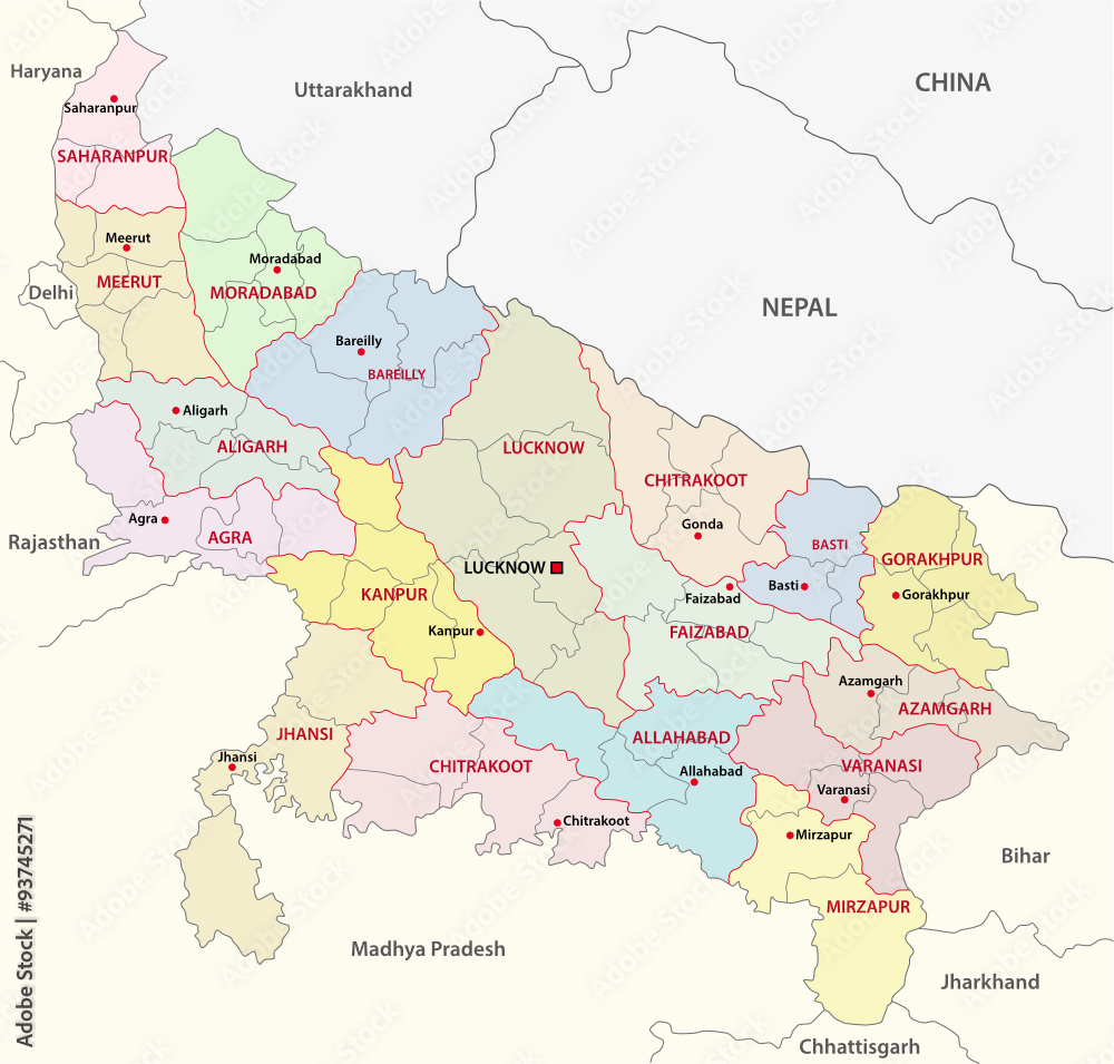 uttar pradesh administrative map
