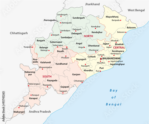 odissa administrative map