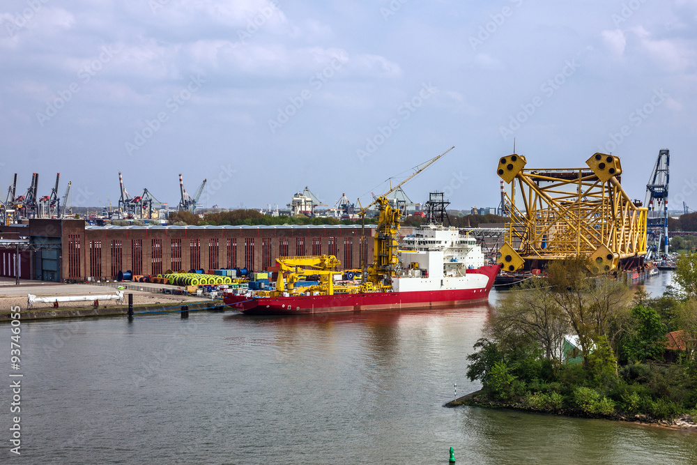 Seaport Rotterdam, cargo vessel, Netherlands