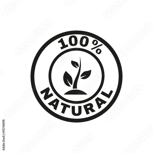 The 100 percent natural icon. Eco and bio, ecology symbol. Flat