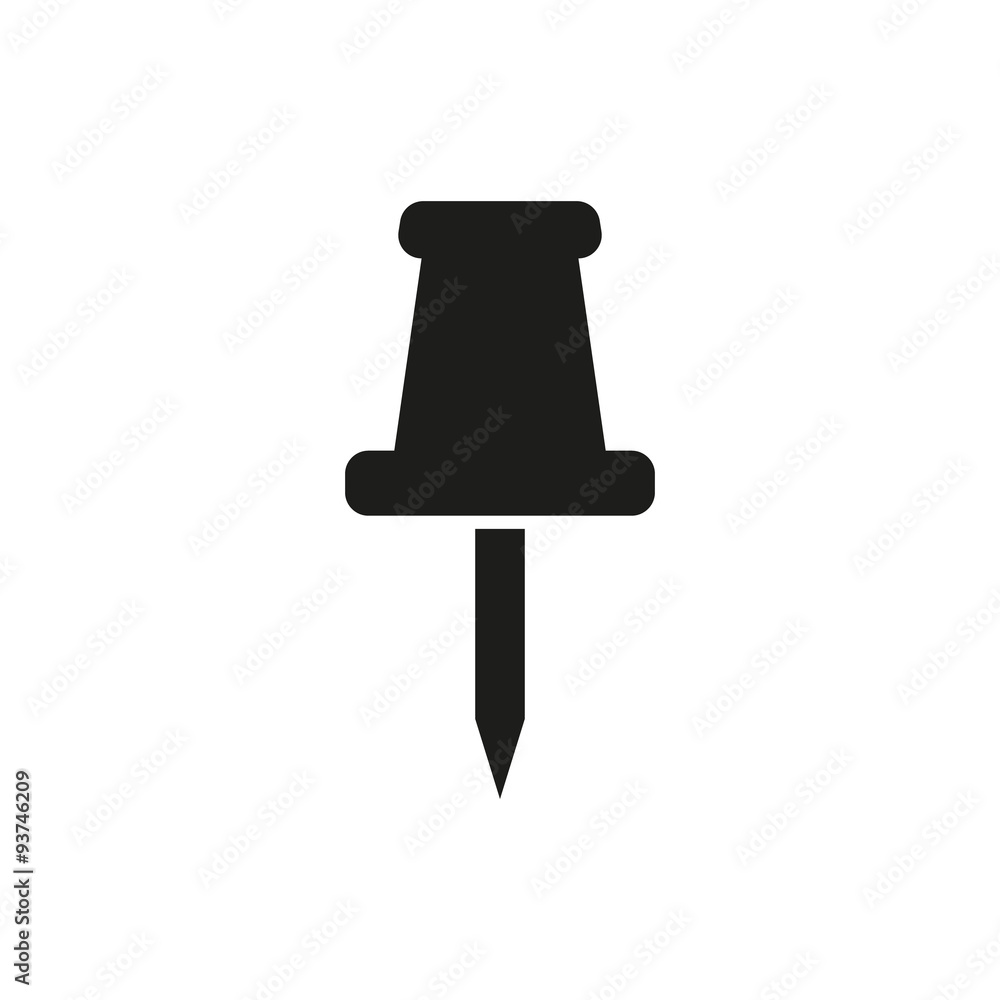 The push pin icon. Memo and note, attachment symbol. Flat The push pin icon. Memo and note, attachment symbol. Flat