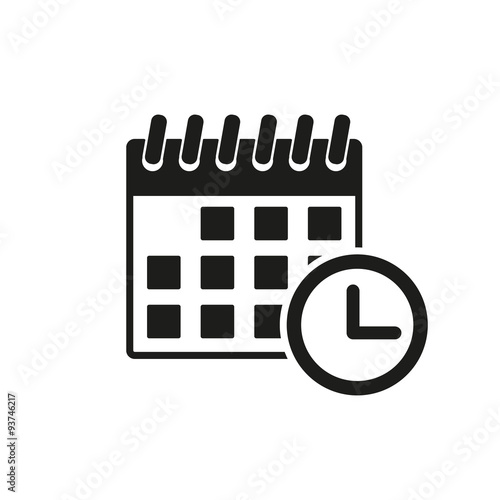 The calendar icon. Reminder and event, time symbol. Flat