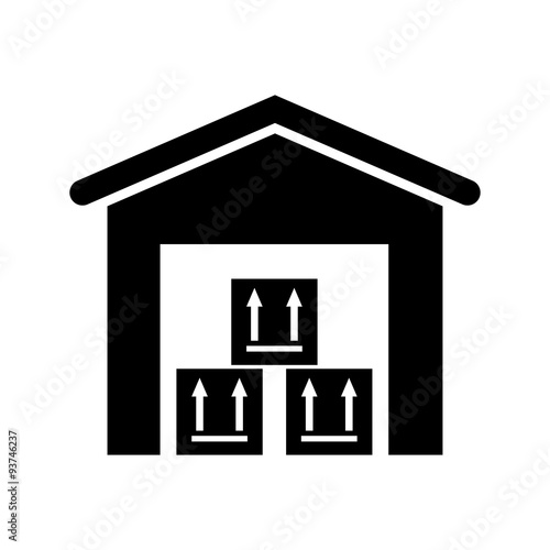The warehouse icon. Storehouse and logistic symbol. Flat