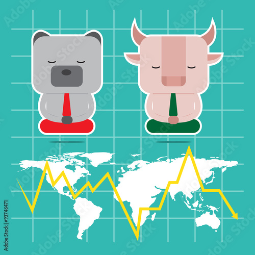 Character design and business and financial concept. 