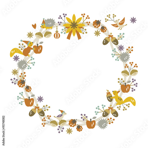 Wonderful christmas wreath with white background