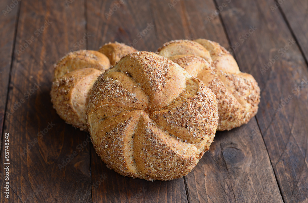 Naklejka premium Multigrain rolls, Kaiser buns 