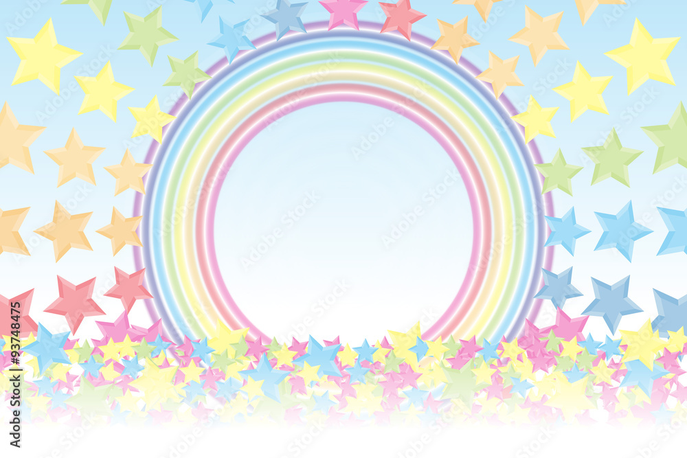 Background Wallpaper Vector Illustration Design Free Free Size Charge Free Colorful Color Rainbow Show Business Entertainment Party Image 背景素材壁紙 虹色 レインボーカラー 星屑 スターダスト 七色 カラフル かわいい リング 丸円 輪 Stock ベクター