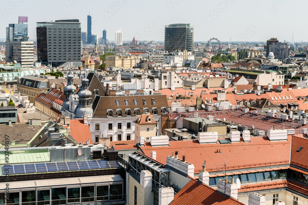 Fototapeta premium Aerial View Of Vienna City Skyline