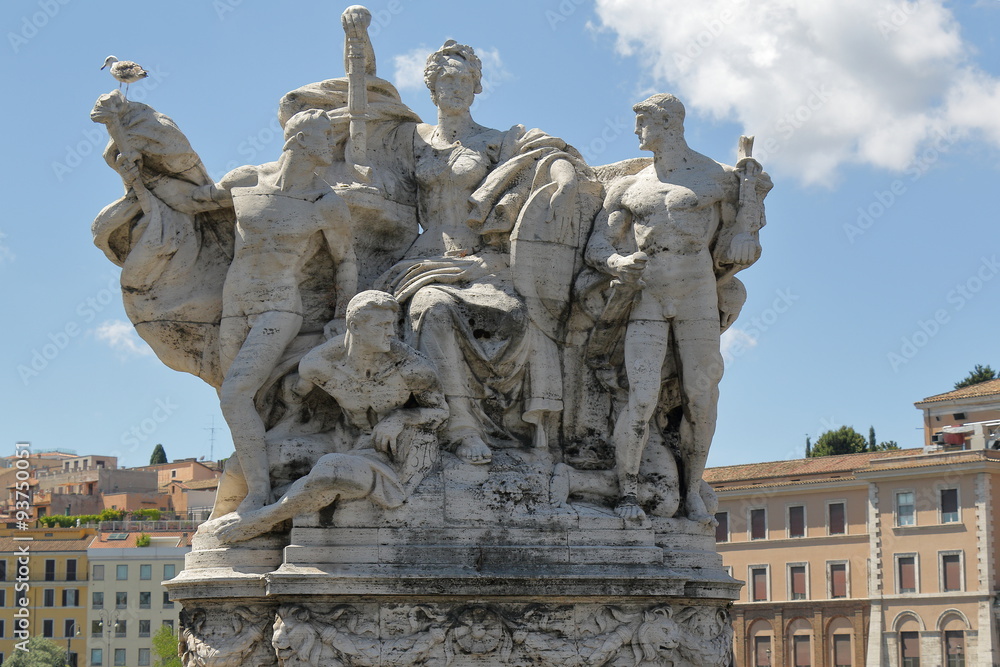 Sculpture on Ponte Vittorio Emanuele II in Rome, Italy