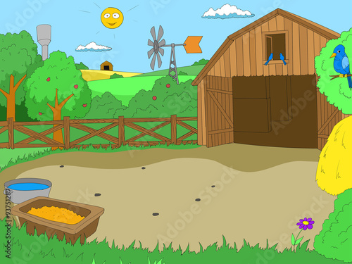 Cartoon farm color book children vector 