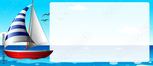 Border design with sailboat