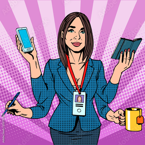 Businesswoman works hard