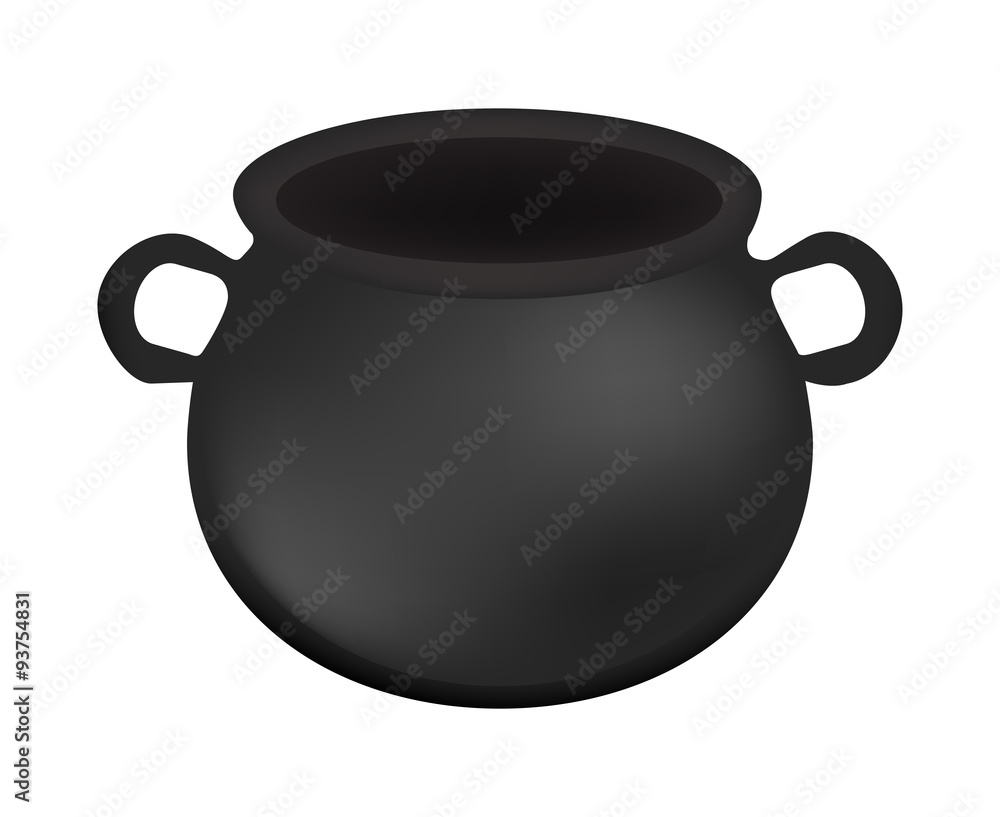 Empty witch cauldron,pot. Realistic Vector illustration isolated on white background. Created with gradient mesh. Empty witch cauldron,pot. Realistic Vector illustration isolated on white background. Created with gradient mesh.