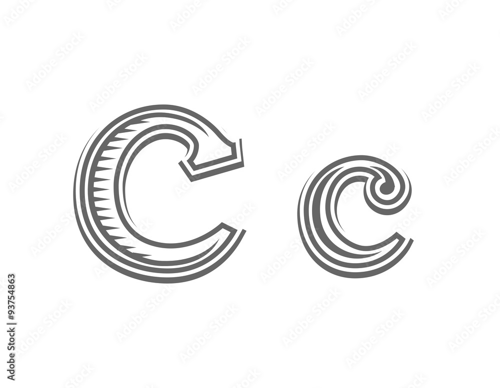 Font tattoo engraving letter C Font tattoo engraving letter C