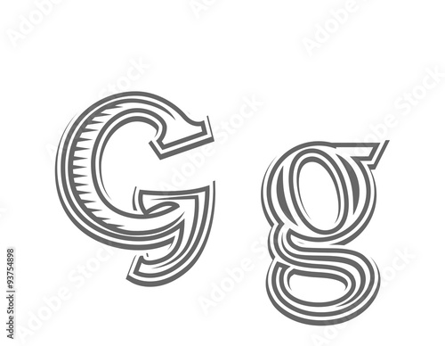 Font tattoo engraving letter G